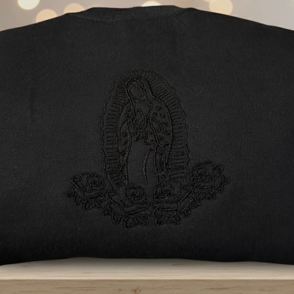 Virgin Mary Embroidered sweater
